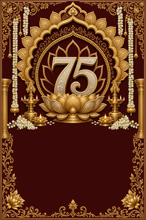 75th Celebration · Heritage — Hindu Traditional Birthday invitation card design from Ayozan