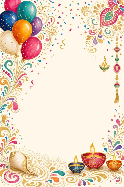 Bengali Birthday Fusion · Fusion — Bengali Hindu Botanical Birthday invitation card design from Ayozan