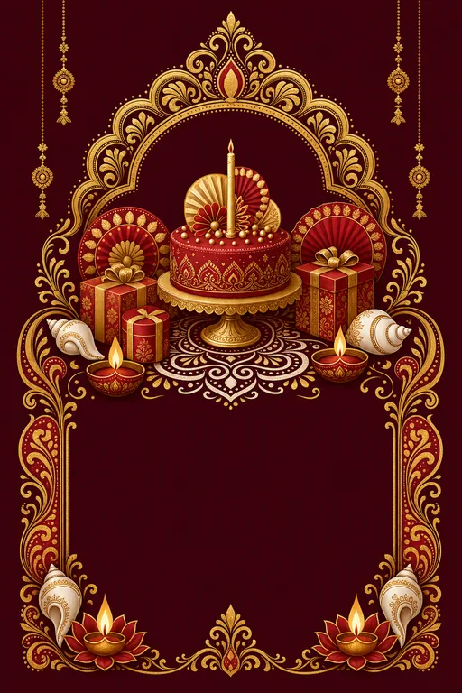 Bengali Birthday · Heritage — Bengali Hindu Traditional Birthday invitation card design from Ayozan