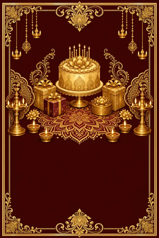 Kannada Birthday · Heritage — Kannada Hindu Traditional Birthday invitation card design from Ayozan