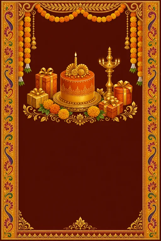 Marathi Birthday · Heritage — Marathi Hindu Traditional Birthday invitation card design from Ayozan