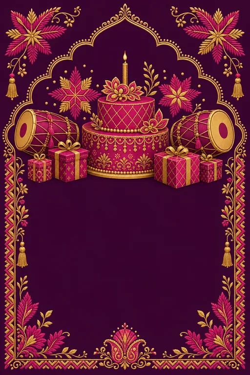 Punjabi Birthday · Heritage — Punjabi Hindu Traditional Birthday invitation card design from Ayozan