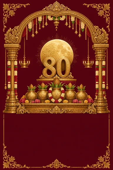 Sathabhishekam · Heritage — Birthday card design