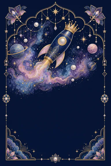 Cosmic Princess Party · Fusion — Birthday card design