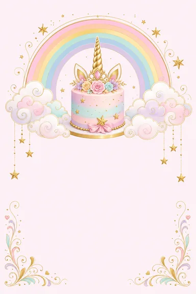 Unicorn Party · Modern — Birthday card design