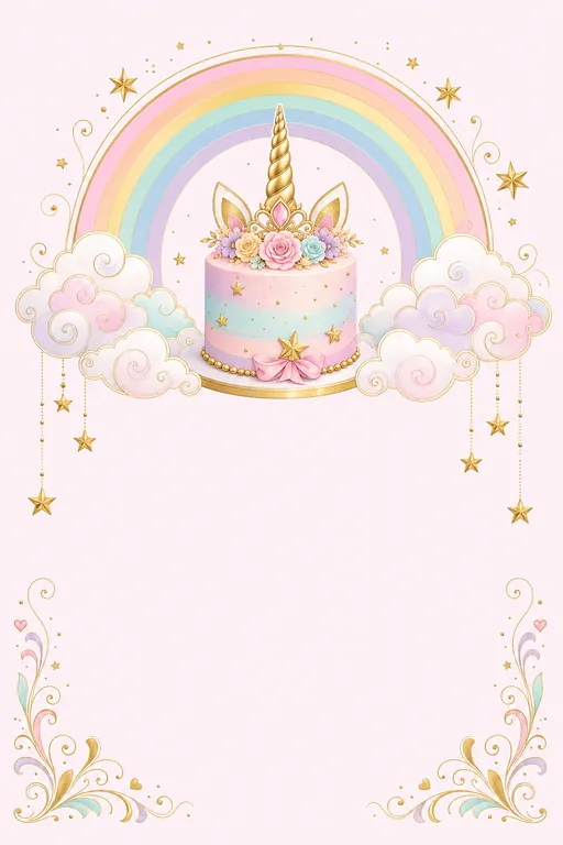 Unicorn Party · Modern — Modern Birthday invitation card design from Ayozan