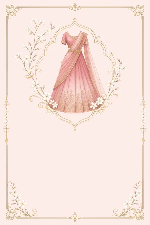 Langa Voni · Modern — Telugu Hindu Modern Half Saree Ceremony invitation card design from Ayozan