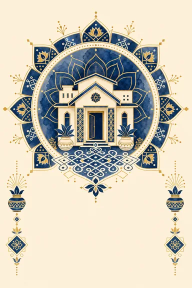 Gujarati Griha Pravesh · Fusion — Housewarming card design