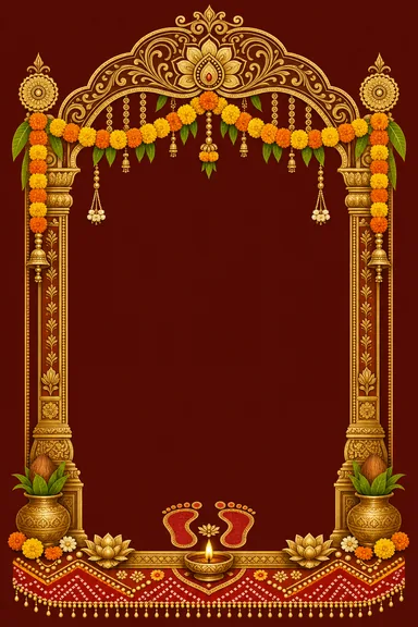 Gujarati Griha Pravesh · Heritage — Housewarming card design