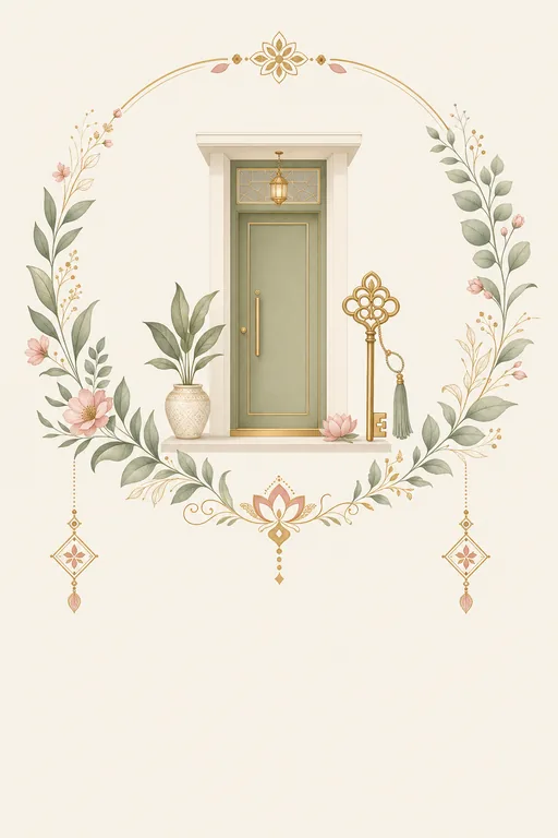 Gujarati Griha Pravesh · Modern — Gujarati Hindu Modern Housewarming invitation card design from Ayozan