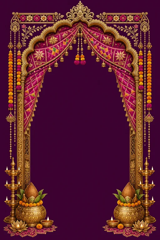 Punjabi Housewarming · Heritage — Punjabi Hindu Traditional Housewarming invitation card design from Ayozan