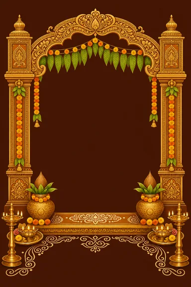 Odia Gruha Pravesha · Heritage — Housewarming card design