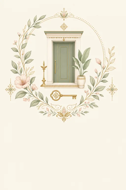 Odia Gruha Pravesha · Modern — Odia Hindu Modern Housewarming invitation card design from Ayozan