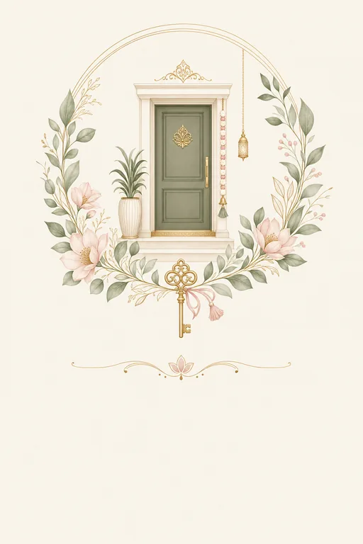 Griho Probesh · Modern — Bengali Hindu Modern Housewarming invitation card design from Ayozan