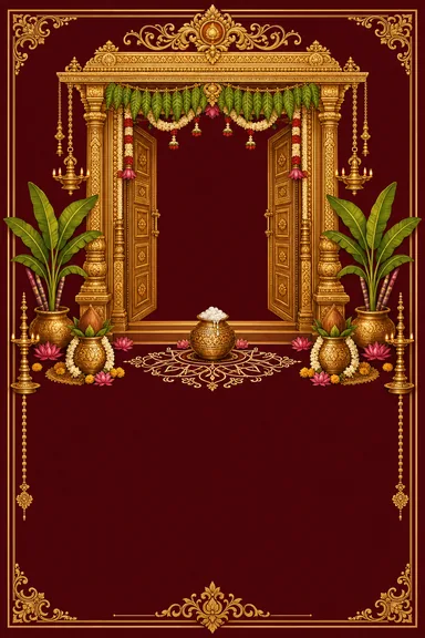 Telugu Gruhapravesham · Heritage — Housewarming card design