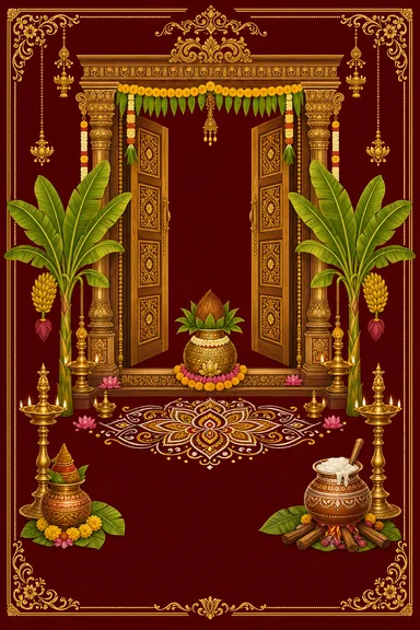 Tamil Gruhapravesham · Heritage — Housewarming card design