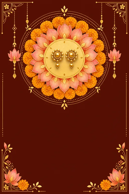Karnavedha · Fusion — Hindu Botanical Ear Piercing Ceremony invitation card design from Ayozan