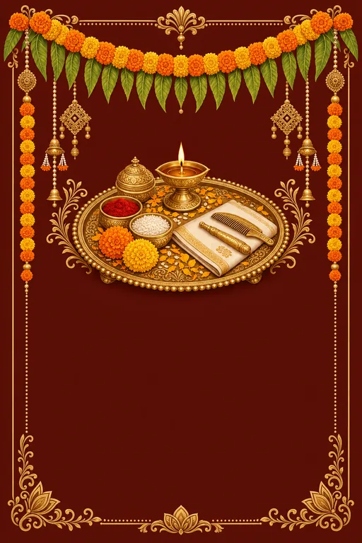 Mundan Ceremony · Heritage — North Indian Hindu Traditional Mundan Ceremony invitation card design from Ayozan
