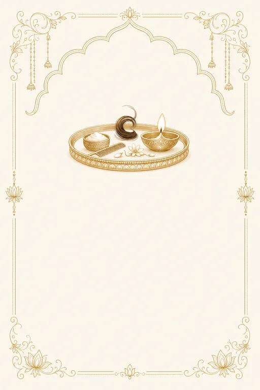 Mundan Ceremony · Modern — North Indian Hindu Modern Mundan Ceremony invitation card design from Ayozan