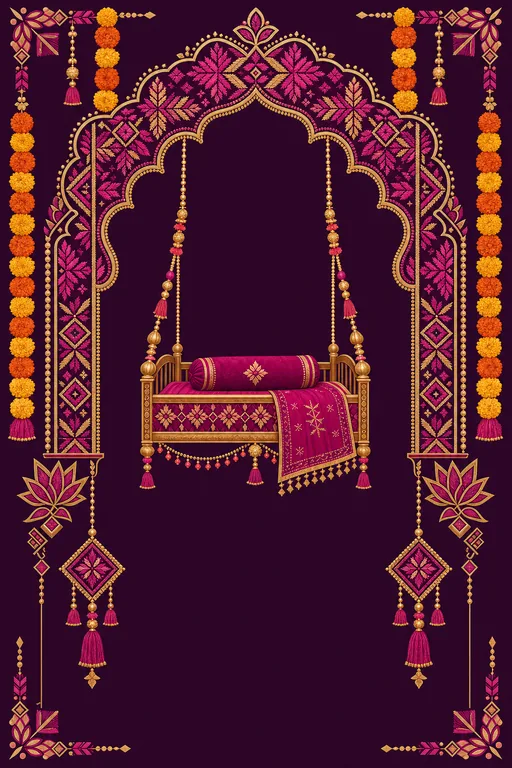 Naamkaran · Fusion — North Indian Hindu Botanical Naming Ceremony invitation card design from Ayozan
