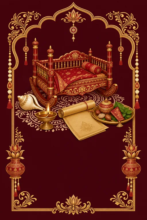 Naam Rakha · Heritage — Bengali Hindu Traditional Naming Ceremony invitation card design from Ayozan