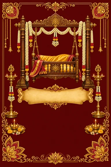 Thottil Ceremony — Indian Heritage invitation card design