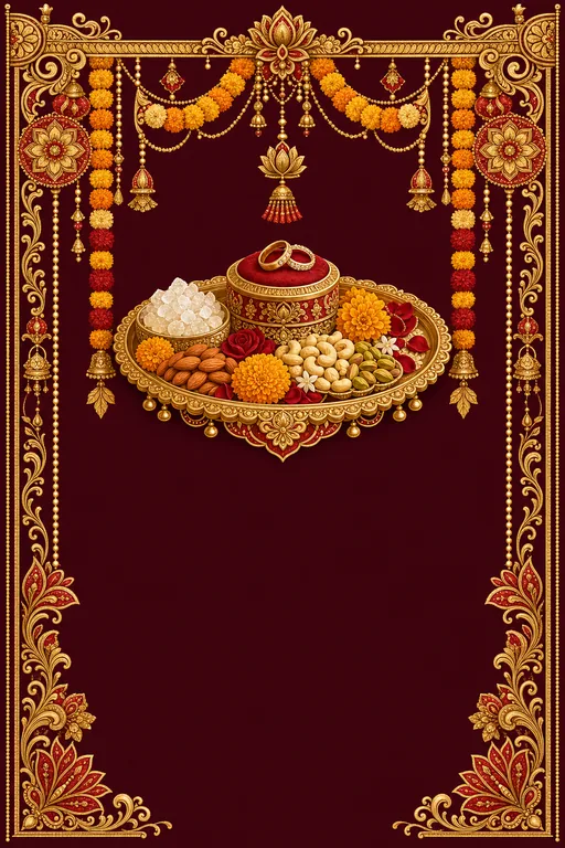 Roka & Sagai · Heritage — Hindu Traditional Roka Ceremony invitation card design from Ayozan