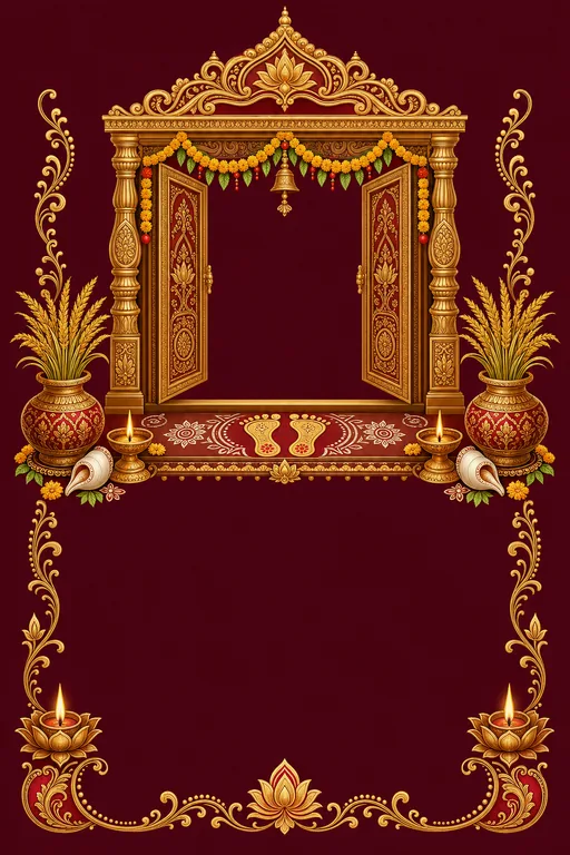 Shop Opening · Heritage — Bengali Hindu Traditional Shop Inauguration invitation card design from Ayozan