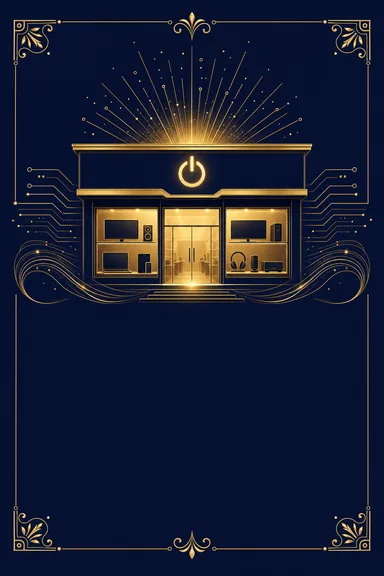 Electronics Showroom · Modern — Shop Inauguration card design