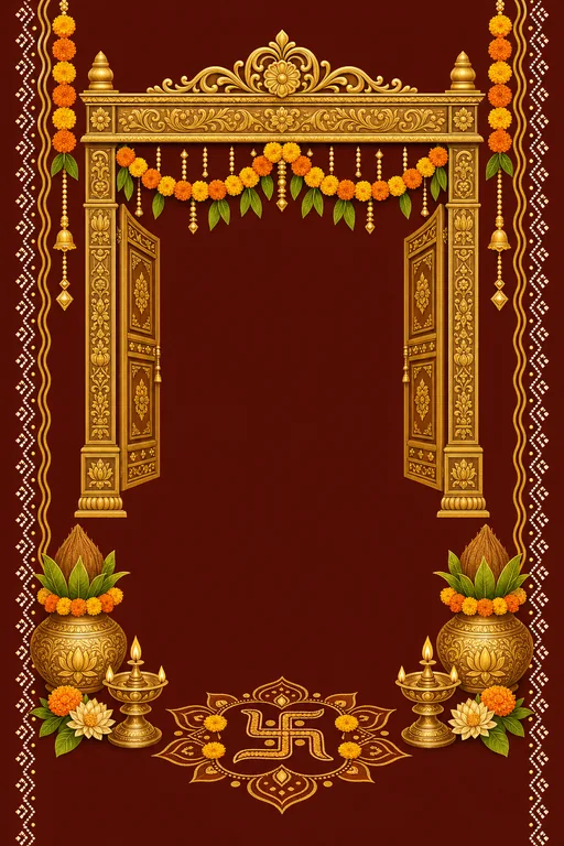 Dukaan Muhurat · Heritage — Gujarati Hindu Traditional Shop Inauguration invitation card design from Ayozan