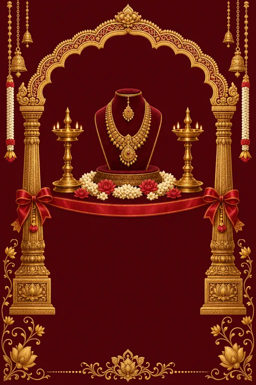 Jewellery Showroom · Heritage — Tamil Hindu Traditional Shop Inauguration invitation card design from Ayozan
