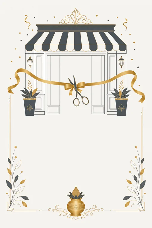 Shop Inauguration · Modern — Hindu Modern Shop Inauguration invitation card design from Ayozan