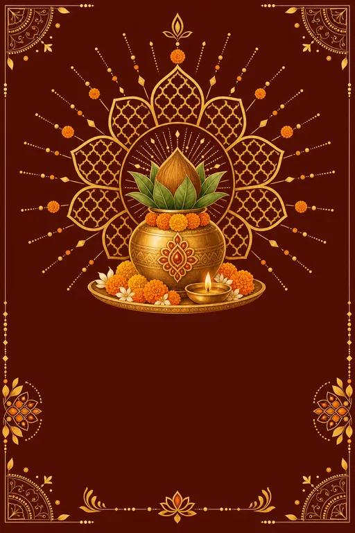 Tilak & Aarti · Fusion — North Indian Hindu Botanical Tilak Ceremony invitation card design from Ayozan
