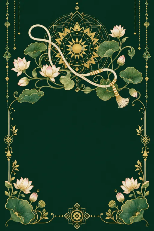 Upanayanam · Fusion — Hindu Botanical Upanayanam invitation card design from Ayozan