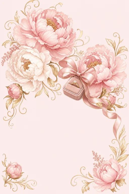 Blush Peony · Modern — Modern Engagement invitation card design from Ayozan