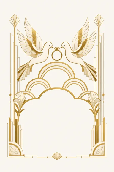 Deco Doves · Modern — Engagement card design