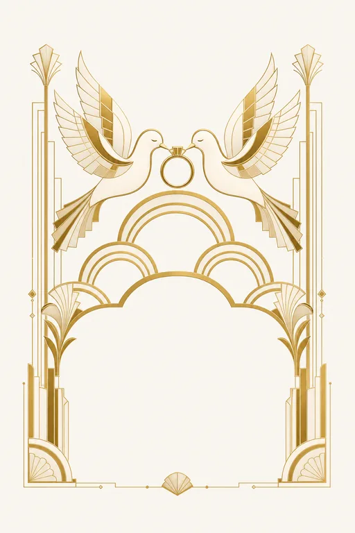 Deco Doves · Modern — Modern Engagement invitation card design from Ayozan