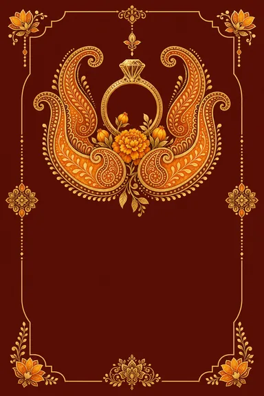 Mehndi Paisley · Fusion — Engagement card design
