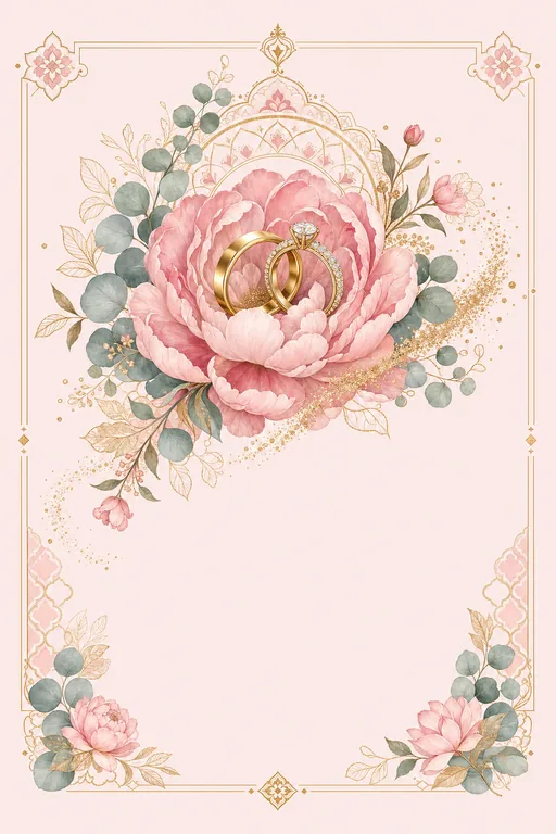 Ring in Bloom · Fusion — Botanical Engagement invitation card design from Ayozan