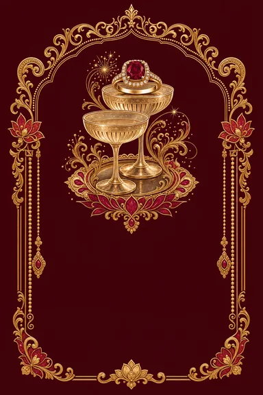 Ruby & Champagne · Heritage — Engagement card design