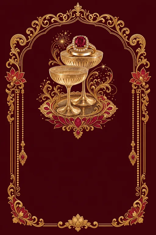 Ruby & Champagne · Heritage — Traditional Engagement invitation card design from Ayozan