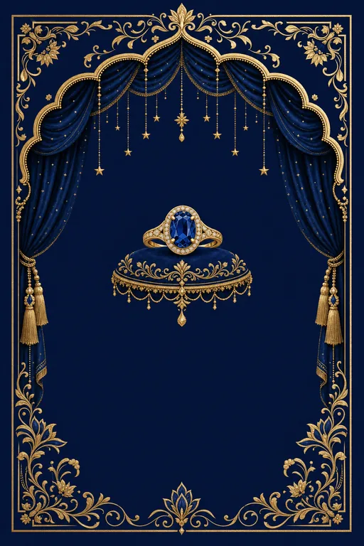 Sapphire Night · Heritage — Traditional Engagement invitation card design from Ayozan
