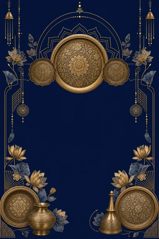 Sarthebari Bell-Metal · Fusion — Assamese Hindu Botanical Wedding invitation card design from Ayozan