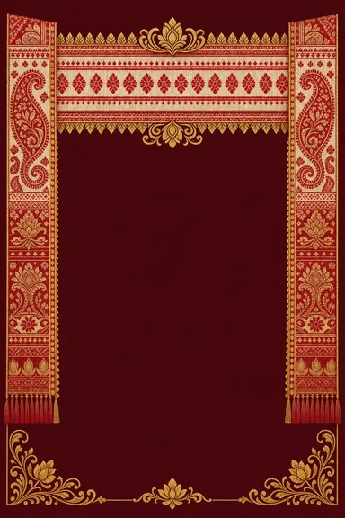 Gamosa Weave — Assamese Wedding invitation card design