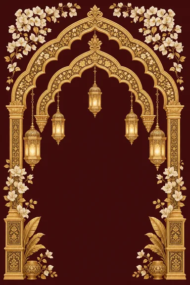 Gilded Arches — Christian Wedding invitation card design