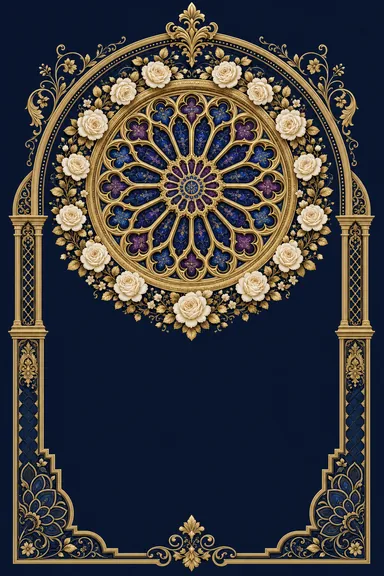 Rose Window — Christian Wedding invitation card design