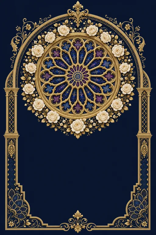 Rose Window · Heritage — Christian Traditional Wedding invitation card design from Ayozan