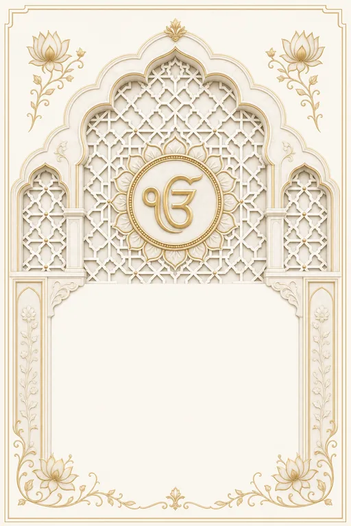 Amritsari Jaali · Modern — Punjabi Sikh Modern Wedding invitation card design from Ayozan