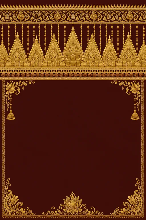 Kanchipuram Korvai · Heritage — Tamil Hindu Traditional Wedding invitation card design from Ayozan