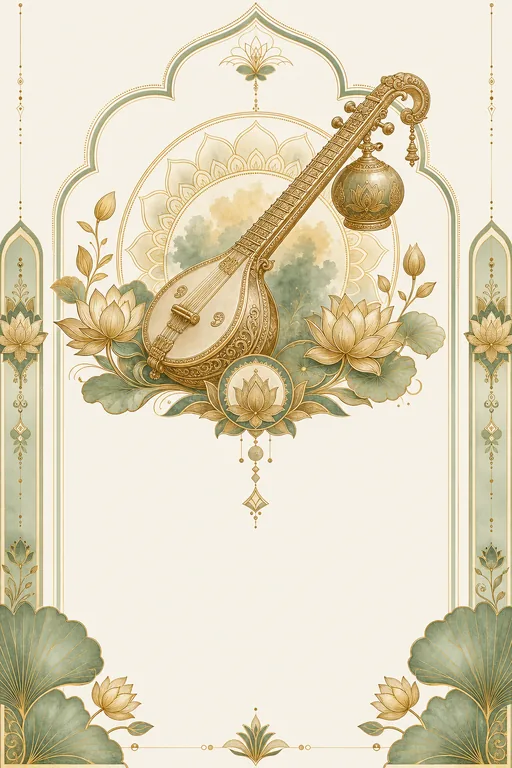 Veena & Bronze · Fusion — Tamil Hindu Botanical Wedding invitation card design from Ayozan